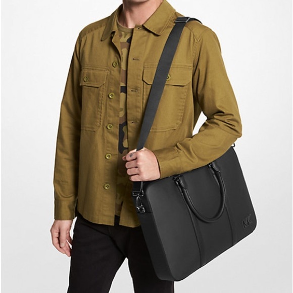 Micheal Kors | Hudson Crossgrain Leather Briefcase - Picture 1 of 6